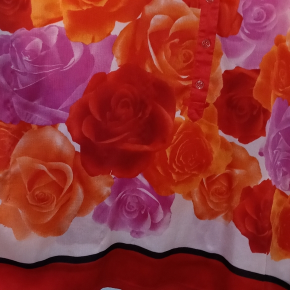New York & Company Sheer PullOver Blouse Size Small Red Orange Purple - Picture 6 of 13